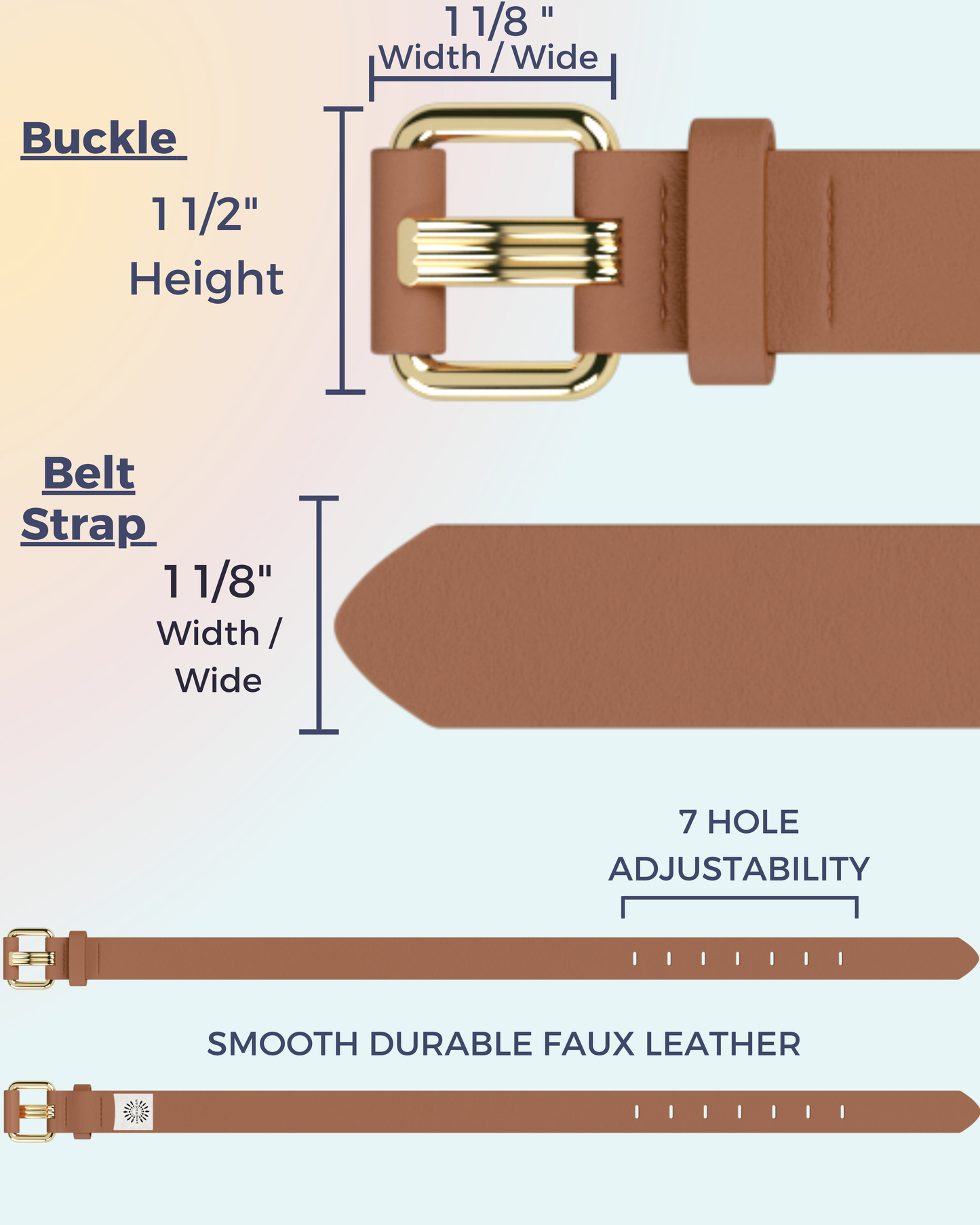 Brown Vegan Leather Belt